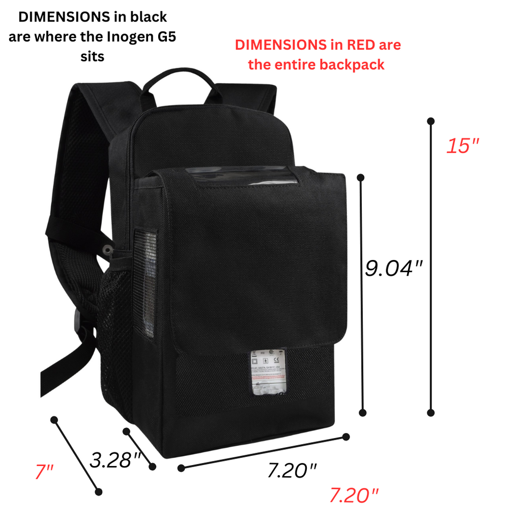 Backpack Fit For Inogen One G5 & Inogen Rove 6: Lightweight Backpack w
