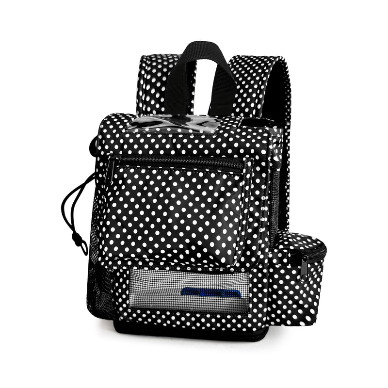 The Rove 6 Lightweight Backpack w/Pockets & Cannula Holder - Polka Dot Design | Portable Oxygen Carrier - O2TOTES